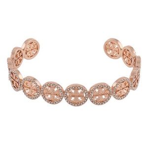 TORY BURCH • Miller Crystal Logo Cuff Bracelet